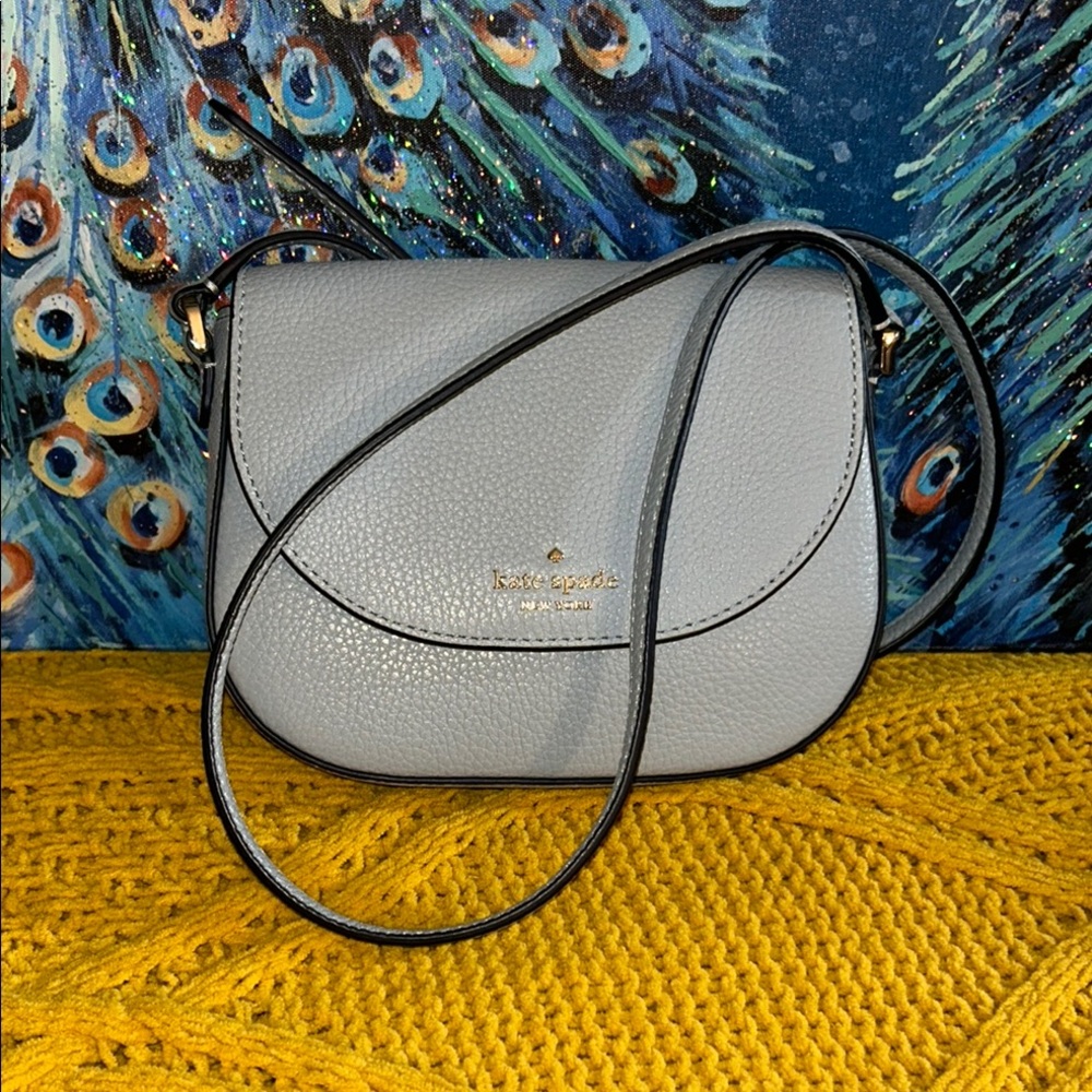 Kate Spade Leila Mini Periwinkle Pebbled Leather  Crossbody Bag